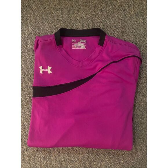 Under Armour Women’s M Pink Long‎ Sleeve HeatGear Sports Shirt - Picture 6 of 6
